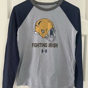 Under Armour Notre Dame Long Sleeve Shirt Youth Size Large